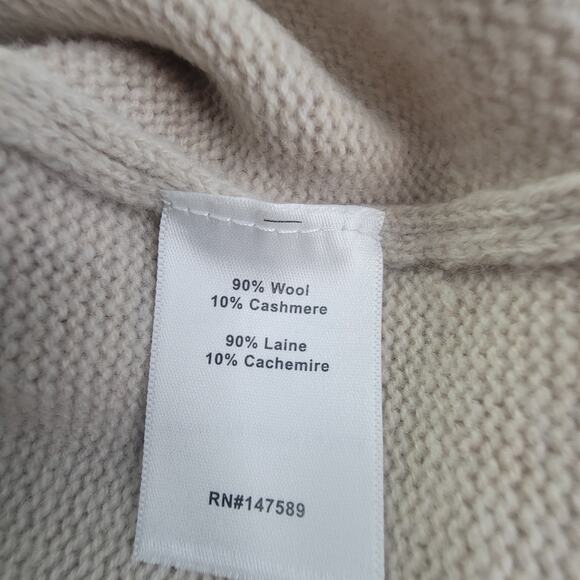 Robert Rodriguez Braided Sweater Womens M Wool Cashmere Knit Turtleneck Beige - Picture 10 of 11